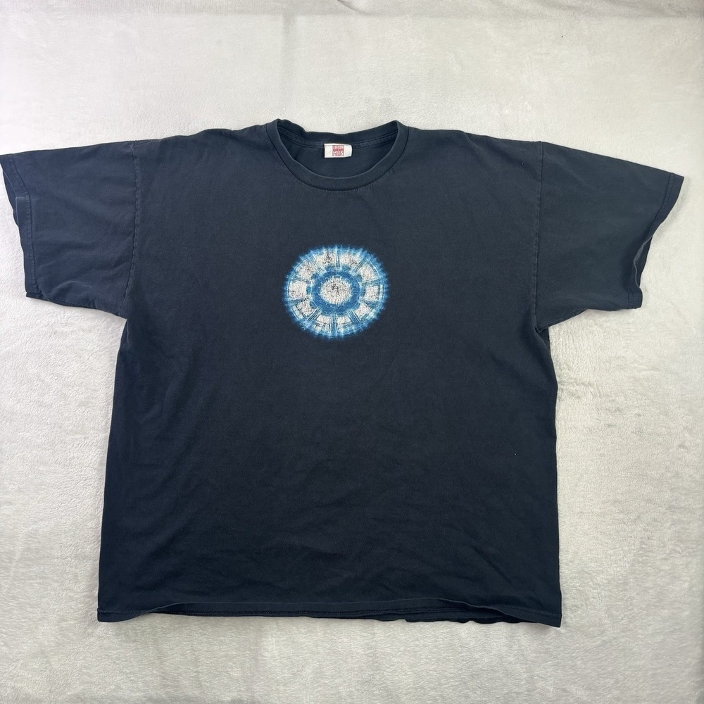 VTG 2010 Iron Man Black Blue Short Sleeve Graphic Shirt Marvel Men's XL